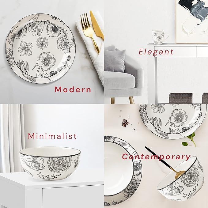 Safdie & Co. Porcelain Dinnerset 16 Piece Porcelain Bouquet