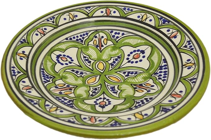 Treasures Of Morocco Ceramic Plates Moroccan Handmade Appetizer Tapas Serving Decorative 9 inches Round