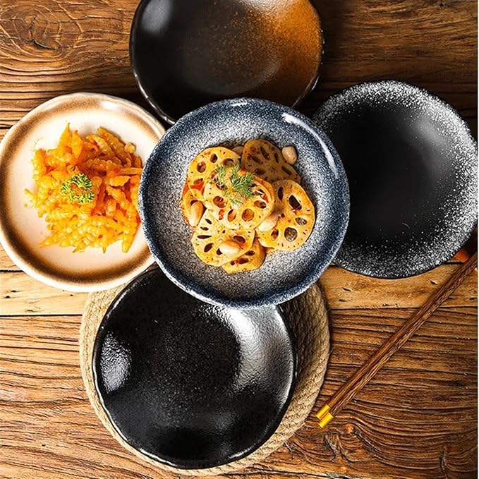 Appetizer Bowls Vintage Ceramic Plate Cold Dish Plate Dragon Shrimp Plate, Suitable for Seaweed Octopus Pickled Vegetables Desserts Sauces Plate. Salad Bowls (Color : Brass)