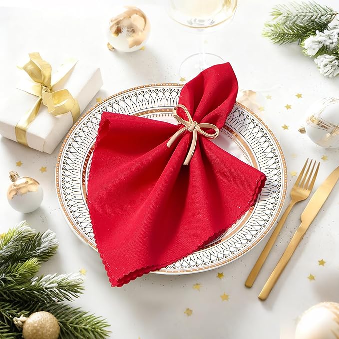 APTWOW Gold Christmas Napkin Rings Set of 12 -Metal Bow Napkin Holders, Xmas Holiday Napkin Rings for Birthday Party, Anniversary Dinner, and Wedding Table Decorations