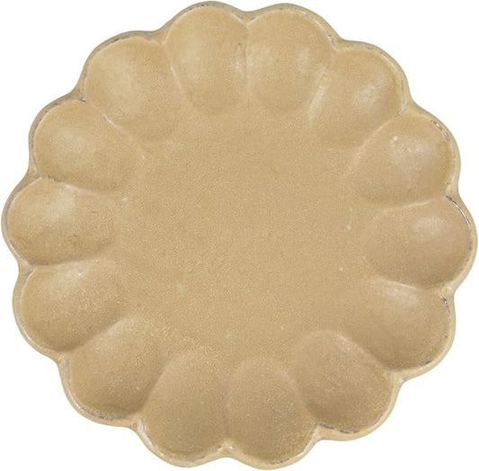 Mino Ware 555-0017 Kaneko Komohei Linka Plate, Medium Plate, Tea, Kneeling Flowers, Diameter Approx. 8.3 inches (21 cm), Microwave and Dishwasher Safe, Made in Japan
