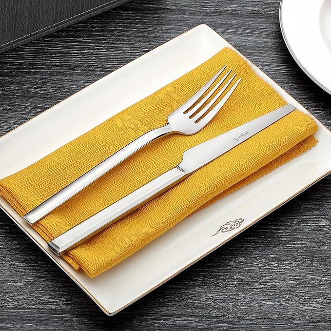 silverware set, 18/10 stainless steel flatware set for 6, 30-piece set, flatware sets with serving utensils, tableware set for dining restaurant hotel
