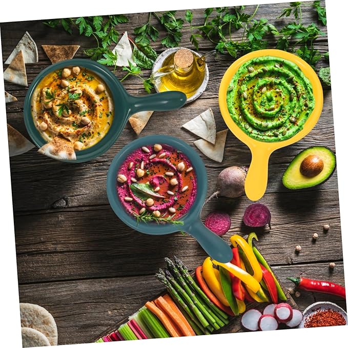PRETYZOOM 3Pcs Ceramic Seasoning Dishes Plates for Condiments and Appetizers Versatile Serving Trays for Home Parties and Restaurants