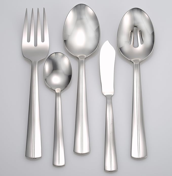 Liberty Tabletop Cedarcrest 45-piece 18/10 Flatware Set Service for 8, Includes Serving Pieces Made in USA
