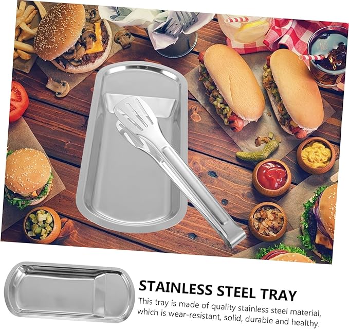 LIFKOME Clip Tray for Kitchen Stainless Steel Serving Trays Buffet Plate Easy to Clean Multifunctional Tableware Storage