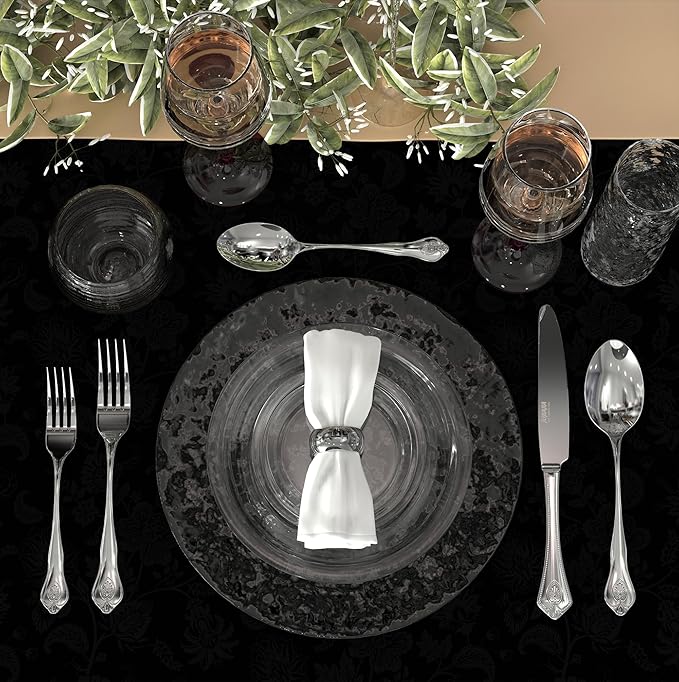 18/8 Stainless-Steel 5-Piece Silverware Set, Elegant Flatware Set Mirror Polished Beaded Edge, Cutlery Set Include Knife/Fork/Spoon, Dishwasher Safe