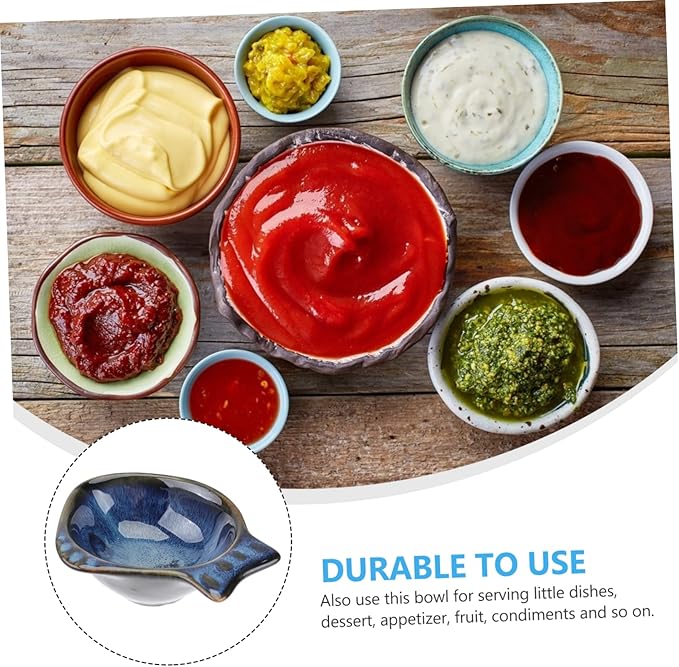 Fish Shaped Ceramic Flavor Dish Blue Appetizer Plate for Dipping Sauces Versatile Serving Bowl for Condiments Fruits Nuts for Home Picnics Restaurants