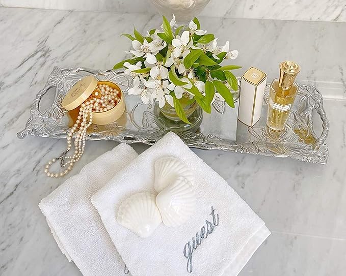 Arthur Court Designs Aluminum Butterfly Oblong Tray 18.5 inch x 6 inch