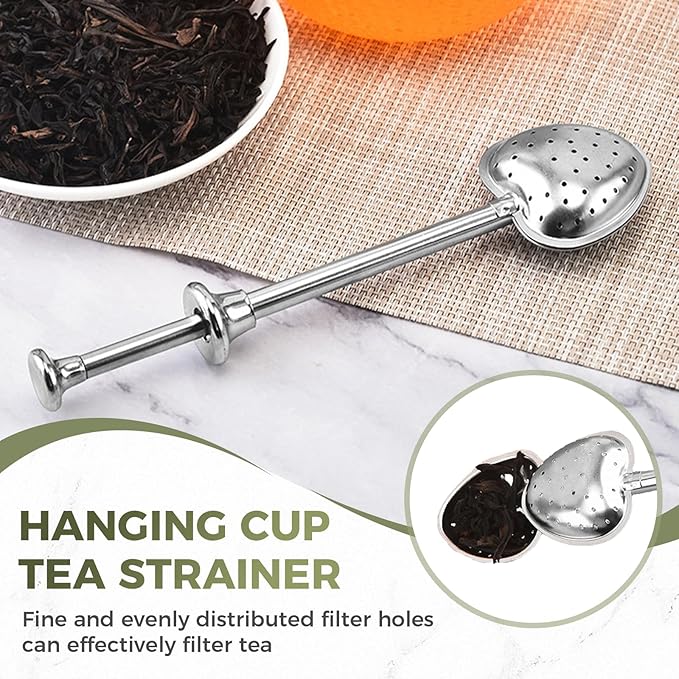 Stainless Steel Tea Diffuser,2025 New Tea Strainer Tea Infuser for Loose Leaf Tea,Creative Tea Spoon With Handle,Fine Holes Tea Interval Filter,Tea Holder Steeper for Tea Accessories (Silver C/2pcs)