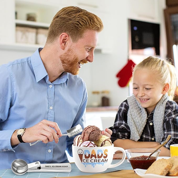 Christmas Gifts for Dad from Daughter Son Dad's Gifts for Father's Day Birthday Ice Cream Bowl and Scoop Dad's Ice Cream Bowl Shovel Set Present