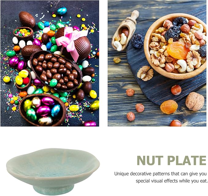 Elegant Pattern Ceramic Plate Dessert Appetizer Serving Smooth Surface for Home Restaurant