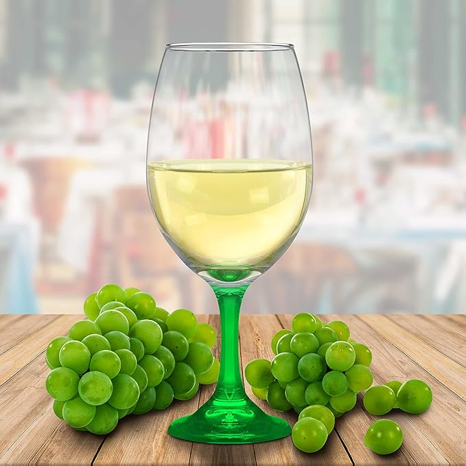 DISCOUNT PROMOS Rioja Grand Wine Glasses 20.75 oz. Set of 10, Bulk Pack - Perfect for Hotel, Bar, Restaurant or Lounge - Green
