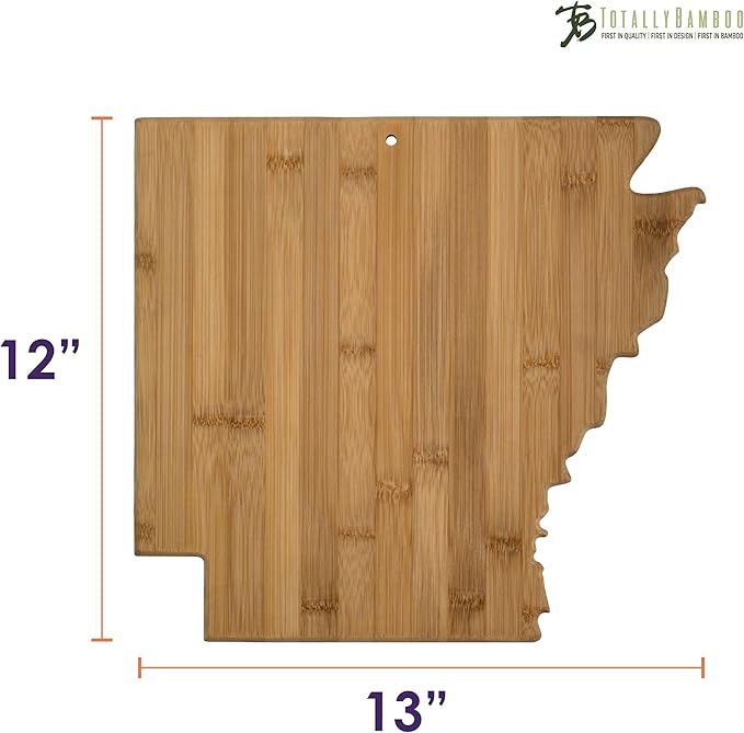 Totally Bamboo Arkansas State Shaped Serving and Cutting Board