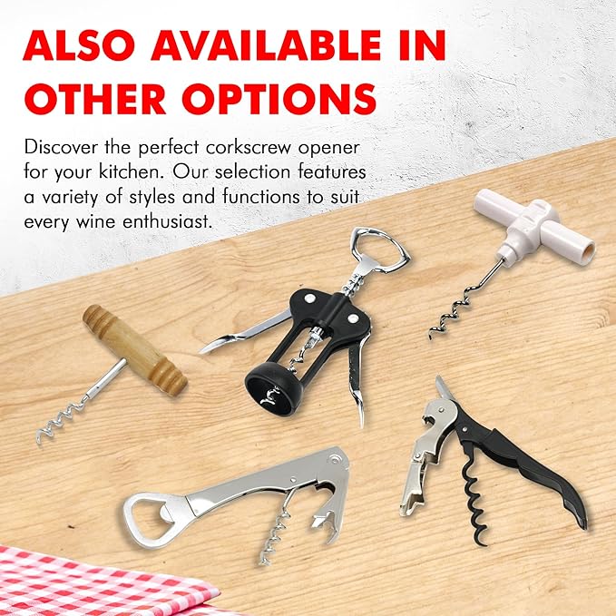 Chef Craft Select Travel Corkscrew, 4 inches in length, White