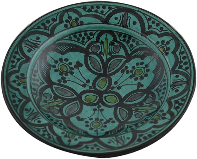 Treasures Of Morocco Ceramic Plates Moroccan Handmade Appetizer Tapas Serving Decorative 8 inches Round
