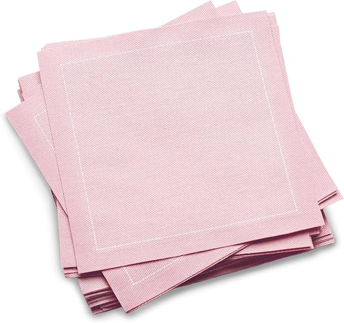 Five Star Cocktail Napkins, 50 Luxury Cotton Disposable Cocktail Party Napkins, 4.5" x 4.5" for Home Bars, Game Nights, Beverages, Birthdays, Weddings & Holidays, Citron