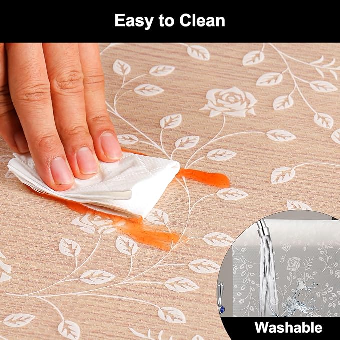Cooyes Shelf Liner – Premium Non-Adhesive Cabinet & Drawer Liner for Kitchen – Waterproof Shelf Paper with Modern Pattern – Durable EVA Cabinet Mat – Easy to Cut （23.6" W x 236" L）