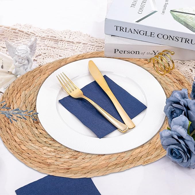 Defined Decoe Set of 6 Woven Rattan Placemats,16x12 Inch Oval Braided Charger Plates, Farmhouse & Boho Vintage Style for Christmas Dining, Kitchen, and Party Decor