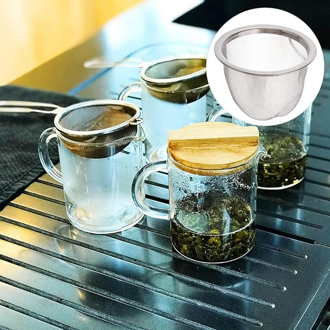 Tofficu Stainless Steel Tea Filter 2.55 Inch Metal Strainer Basket for Loose Leaf Tea Brewing and Teapot Filter Replacement