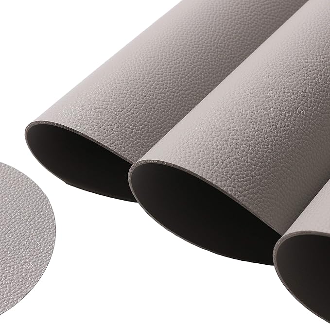 Wipeable Placemats and Coasters Leather Table Mats Waterproof Heat-Resistant Easy to Clean for Dining Table Set Kitchen Table Set of 4, Slat Gray