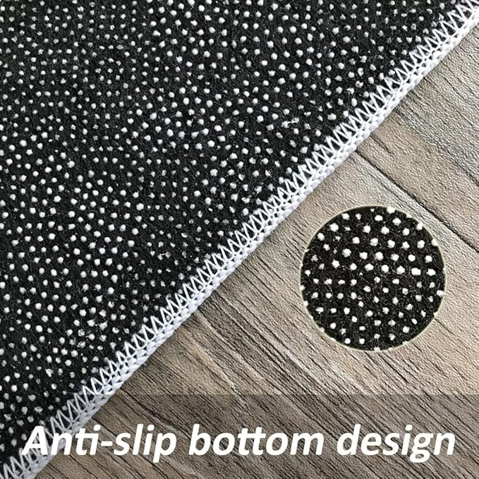 Modern Abstract Marble Collection Area Rugs 10x12 Black White Swirl Lines Rugs for Living Room Bedroom Dining Room Washable Low Pile Carpet Non-Slip Lightweight Floor Mat