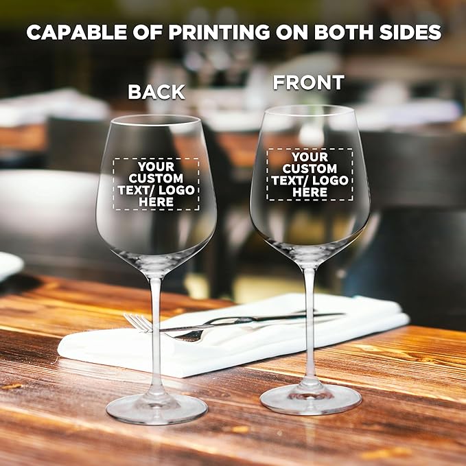Custom Crystal Wine Glasses 17.5 oz Set of 48, Personalized Bulk Pack - Restaurant Glassware, Perfect for Red Wine or White Wine - Clear