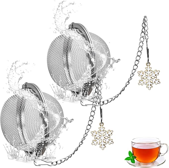 Numola‌ ‌Tea Infuser‌ with Snowflake Pendant - ‌Stainless Steel Tea Strainer‌ for ‌Loose Leaf Tea Steeper‌, ‌Tea Infuser for Loose Leaf Tea‌ - Handmade Tea Ball Filter for Kitchen & Home Use