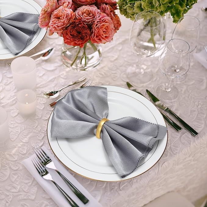 KPOSIYA Napkin Rings Set of 36, Matte Gold Napkin Rings Bulk for Table Settings, D-Shape Napkin Holders Rings for Dinner Table Decor, Easter, Fall,Thanksgiving, Christmas, Party,（Matte Gold，36pcs）