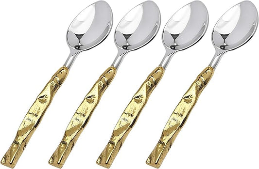 Godinger Appetizer Spoons, Dessert Spoon, Soup Spoon Set, Harper Design, Set of 4