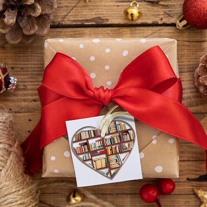 Book Ornaments for Christmas Tree - Book Lovers Gifts for Women - Gifts for Books Lover, Bookworm, Women, Librarian, Nerd - Acrylic Books Christmas Ornament