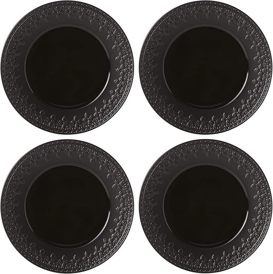 Lenox 888916 Chelse Muse Fleur Matte Black 4Pc Accent Plate Set