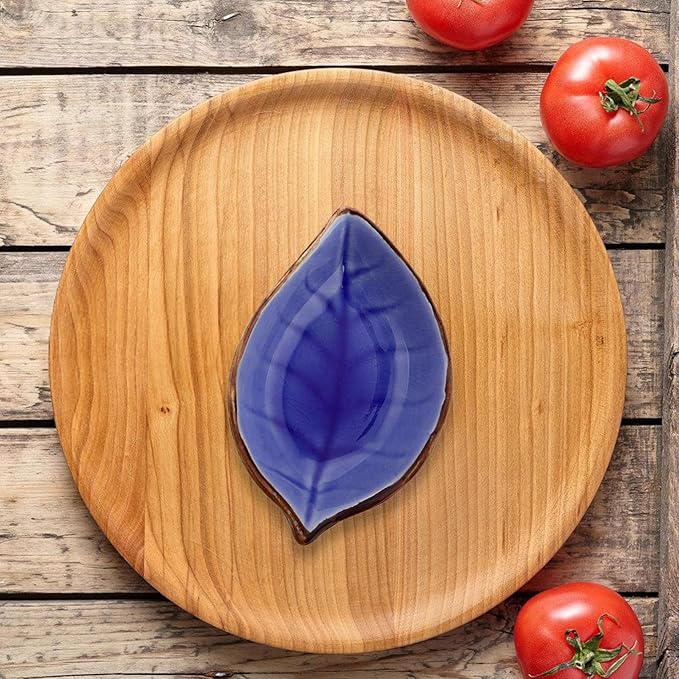 OUNONA 4pcs Leaf Shape Ceramic Plates Snack Plate Condiment Bowls Small Sauce Bowls Decorative Serving Dishes