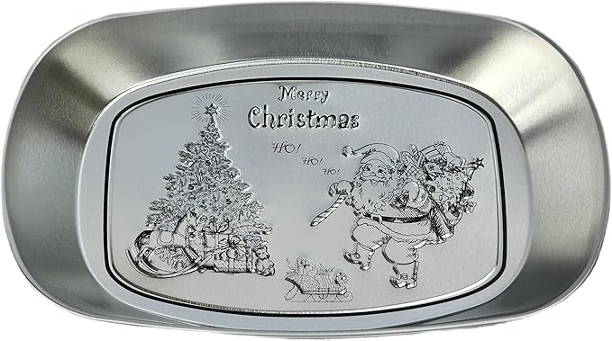 Silver Metal Oval Decorative Tray Set of 3, Essentials, Christmas & Holiday Decor, Embossed Vanity Serving Trays for Entertaining and Gifting