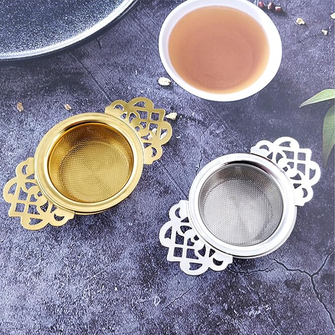 Tea Fine Mesh Filter, Loose Tea Infuser Basket Stainless Steel Tea Strainer Tea Filter Insulated Base Tea Strainer Bowl Tea Steeper Basket Filter for Brewing Filter Tea Leaves