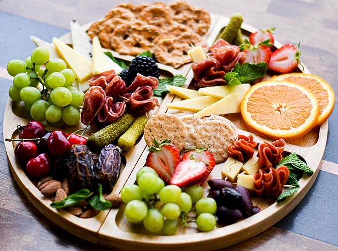 Modern Day Homestead 3 Piece Magnetic Charcuterie Board Set: Charcuterie Boards Gift Set, Bamboo Cheese Board | Labor Day Party | House Warming New Home | Wedding Gifts | Serving Ware | Football Party