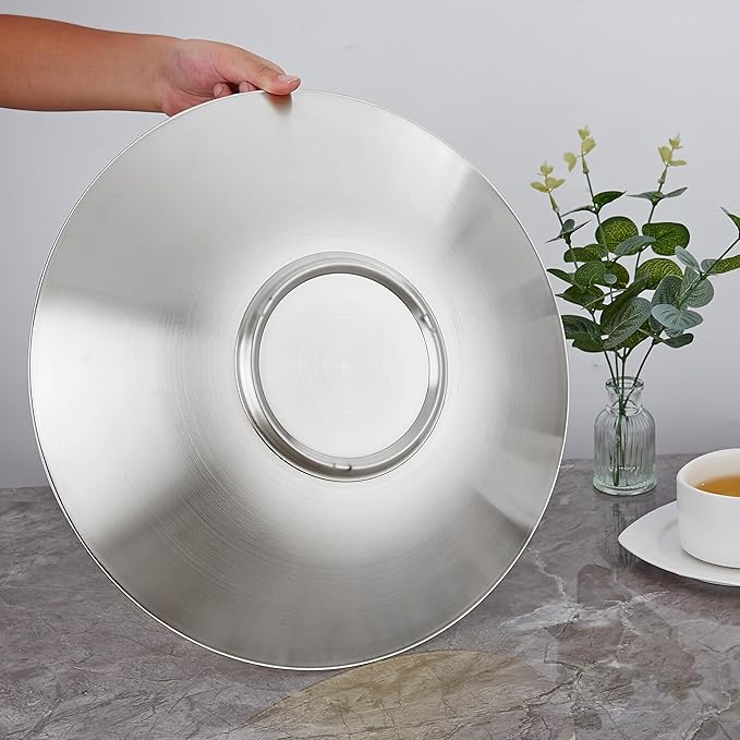 SANQIAHOME 18/8 Staniless Steel Large Serving Bowls,35cm/13.8 in,mixing-bowls pasta-bowls salad-bowls Silver