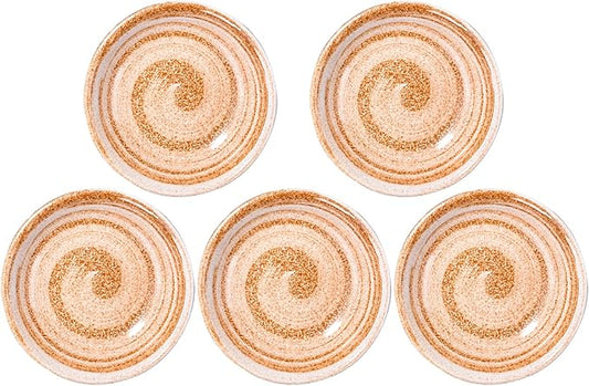Japanese Ceramic Soy Sauce Dish Set of 5 Porcelain Side Dishes for Sushi Seasoning Dipping