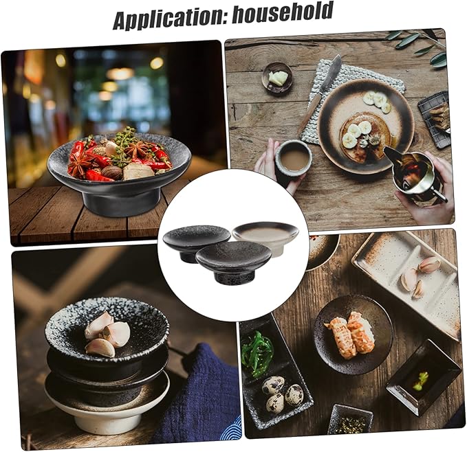 3 Pcs Japanese Ceramic Snack Plates – Household Seasoning Dishes Microwave Dishwasher Safe for Appetizers and Dipping