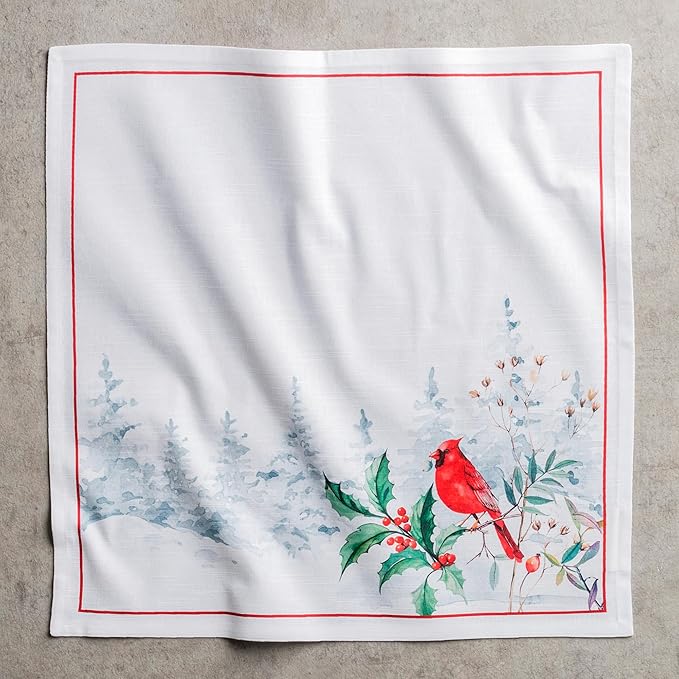 Maison d' Hermine Cloth Napkins Set of 4 100% Cotton for Thanksgiving Christmas Decorations Everyday Reusable Square Fall Napkins Cloth Washable Dinner Party (Morzine, 20"x20")