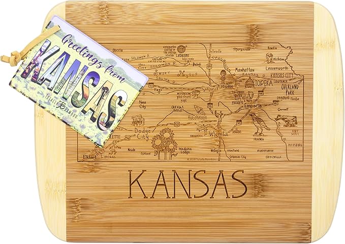 Totally Bamboo A Slice of Life Kansas State Serving and Cutting Board, 11" x 8.75"