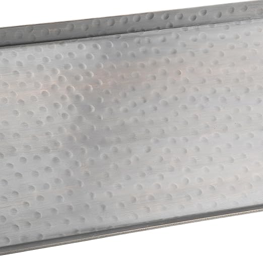 G.E.T. SSTPD-1906-ANT Heavy-Duty Rectangular Metal Serving/Ottoman Tray with Handles, 19" x 6", Hammered Bronze