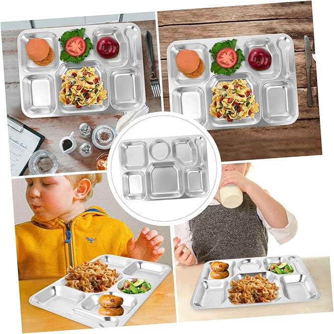 Happyyami Compartmented Dinner Plate Food Serving Trays Charcuterie Eating Dishes Kitchenware