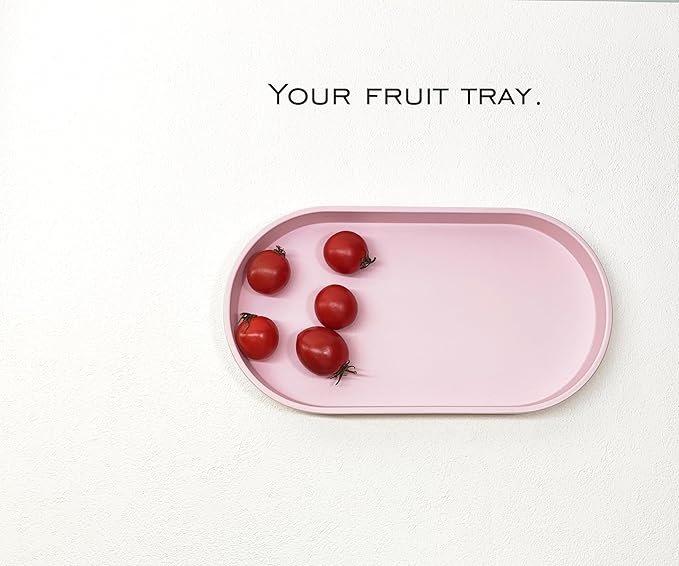Pink Small Tray (10 inch), Oval Tray for Bathtub Bathroom Vanity Items, Countertop Organizer, Soap, Perfume.