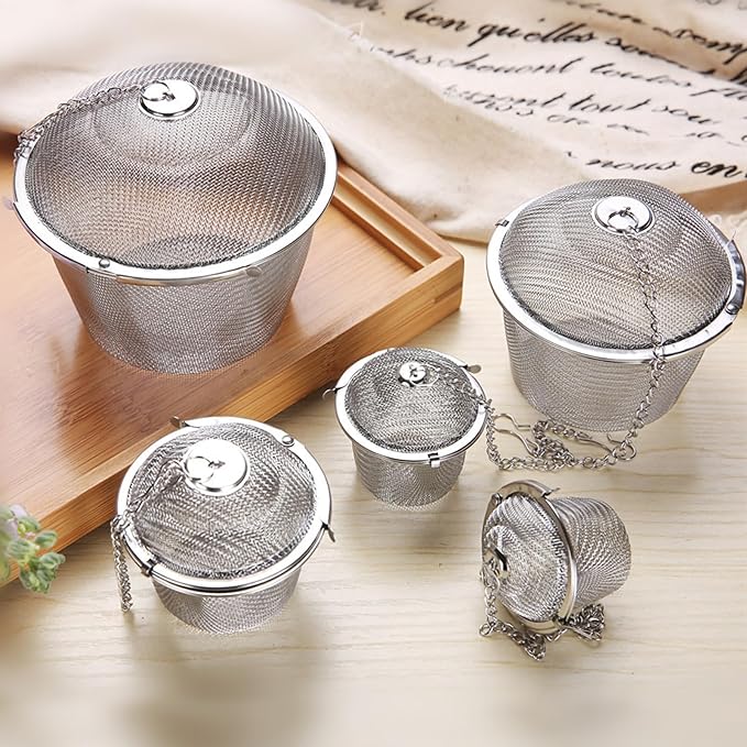 Tea Strainers with Lid, Stainless Steel Fine Mesh Loose Leaf Tea Steeper Infuser (1, XS)