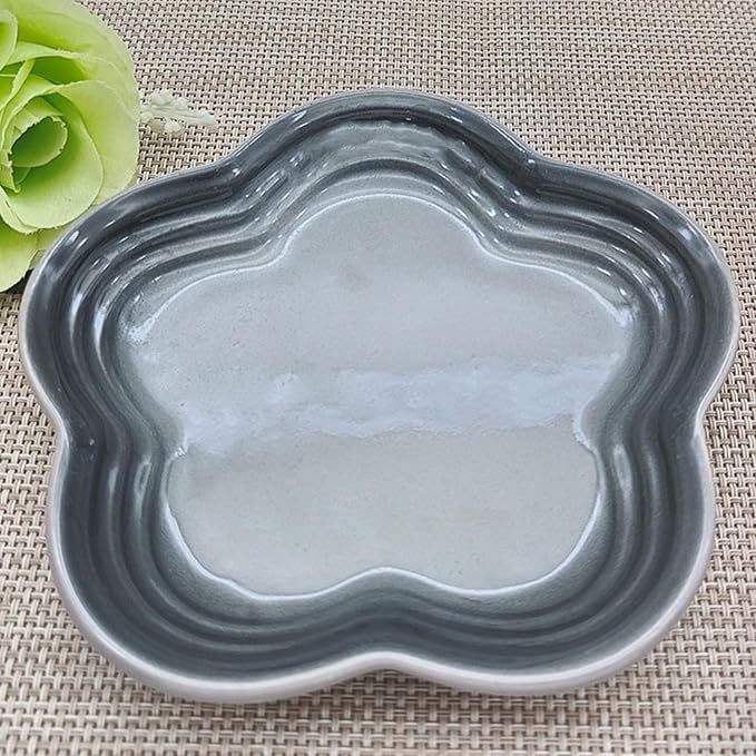Small Ceramics Dish in Elegant Plums Blossoms Styles Multiple Color Appetizer Plates Perfect for Kitchen Dining Setting Flower Dish