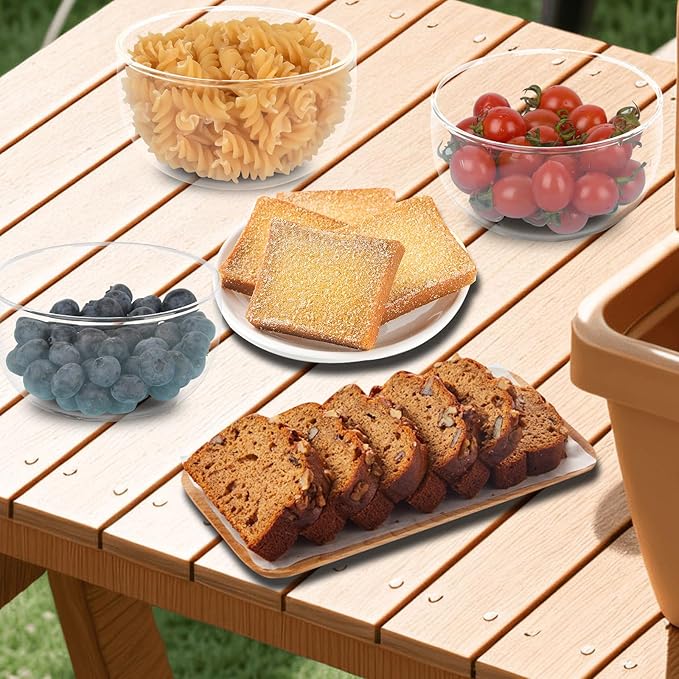 11oz Small Cute Glass Dessert Bowls/Cups with Lid, Glass Bowl for Dessert Snack Rice Side Dishes, Dip Bowl, Perfect for Dessert, Ice Cream, Fruit, Salad, Snack, Condiment, Trifle, Set of 4
