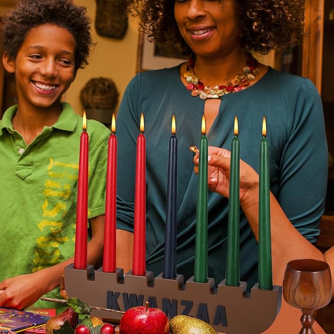 10 Pieces Kwanzaa Kinara Set Wooden Kwanzaa Candle Holder Kwanzaa Celebration Decorations