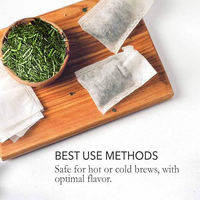 Japanese Green Tea Co. 504 Pcs Disposable Tea Bags for Loose Leaf Tea – Oversized Empty Sachets with Tight Seal (3.5" x 2.8") – Convenient Tea Infuser for Loose Tea Leaves