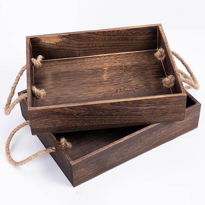 2 Pack Wooden Serving Tray for 9x13 Disposable Aluminum Foil Pans | Durable Wood Pan Holder for Baking, Party, Outdoor Gatherings, and Camping | Kitchen and Dining Essentials for Food and Desserts