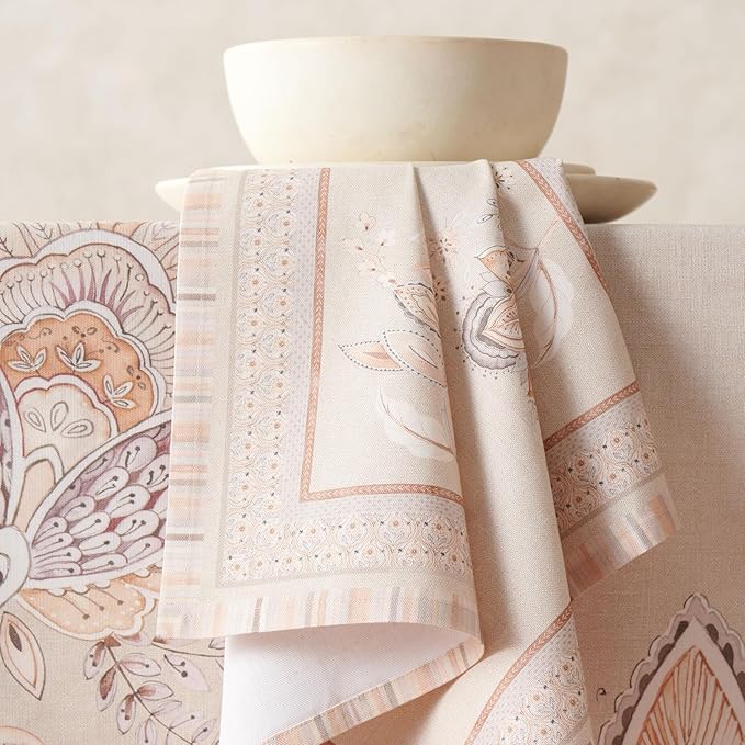 Maison d' Hermine Napkin 100% Combed Cotton Premium 20 Inch x 20 Inch Set of 4 Dinner Napkins, Decorative Washable Cloth Napkin for Dining, Buffet Parties & Camping - Society Florals